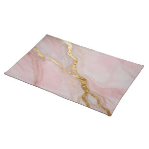 Gold and pink marble texture cloth placemat