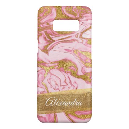 Gold and Pink Marble with Gold Foil &amp; Glitter Case-Mate Samsung Galaxy S8 Case