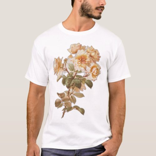 Gold and Pink Roses  T_Shirt