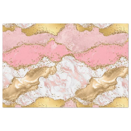 Gold and Pink Sequins Agate Tissue Paper