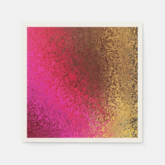 Gold and Pink Shimmer Napkins (Front)