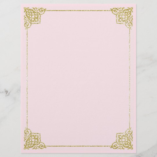 Pink and gold writing paper image