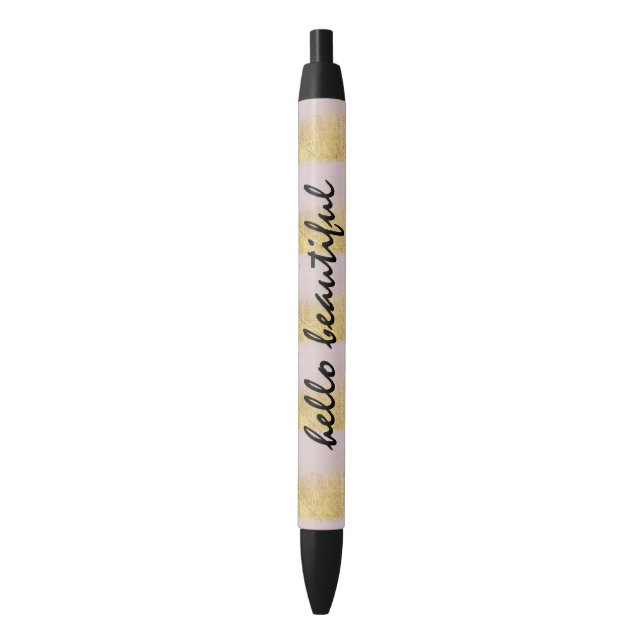 Gold and Pink Stripes Pen (Front Vertical)
