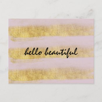Gold And Pink Stripes Postcard by peacefuldreams at Zazzle