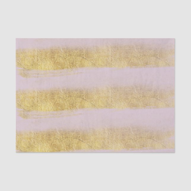 Gold and Pink Stripes Tissue Paper (Front)