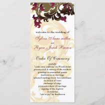 gold and pink  Wedding program