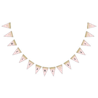 Gold and Pink Welcome Baby Banner
