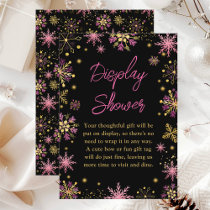 Gold and Pink Winter Snowflakes Display Shower Enclosure Card