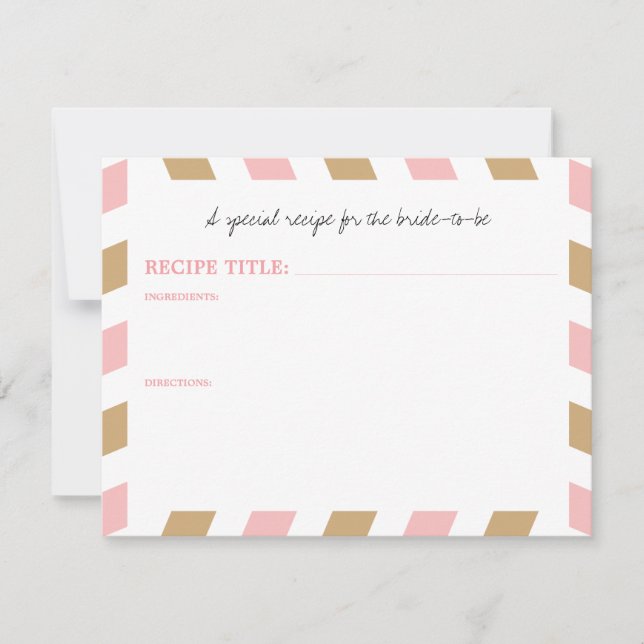 Gold and Pink World Traveler Airmail RECIPE (Front)