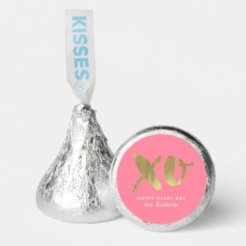 Gold and Pink XO Valentines Day Hershey Kisses Hersheys Kisses