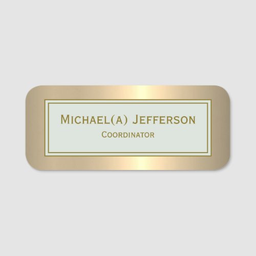 Gold And Platinum Color Luxury Elegant And Modern Name Tag