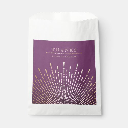 Gold and purple art deco vintage wedding thank you favor bag