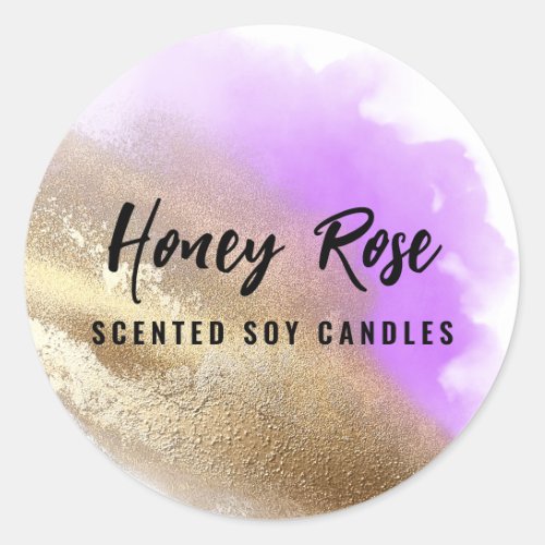 Gold And Purple Candle Labels
