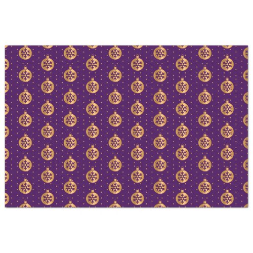 Gold and Purple Christmas Ornaments Tissue Paper