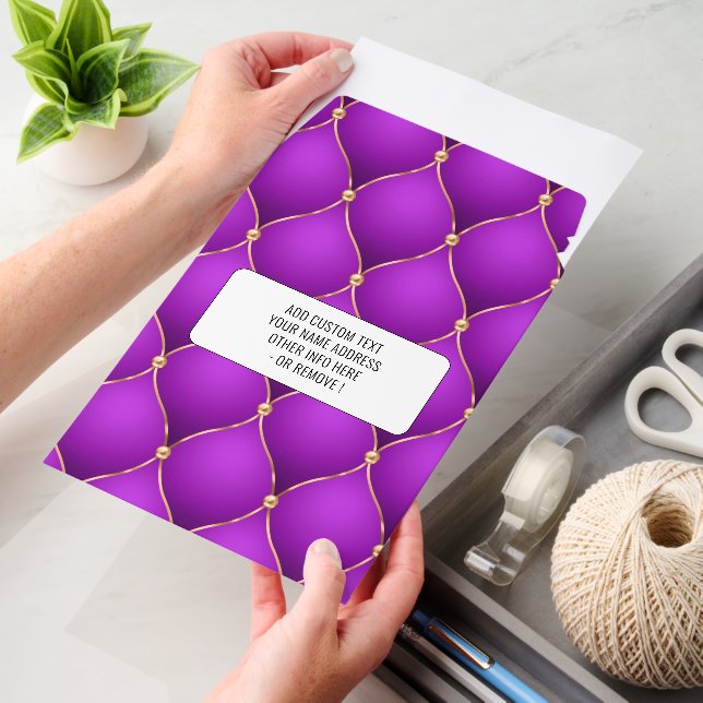 Gold and Purple Envelope Mailers Personalized (Desk)