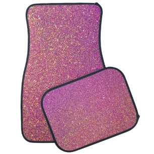 Gold and Purple Glitter Car Floor Mat