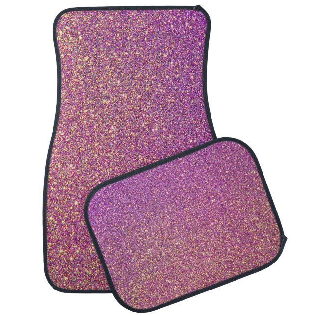 Gold and Purple Glitter Car Floor Mat (Set)