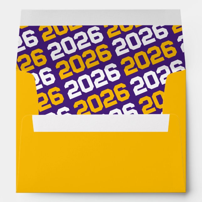 Gold and Purple Graduation Envelopes (Back (Bottom))