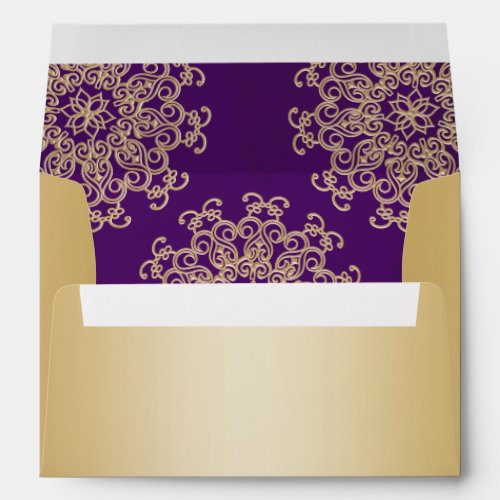 Gold and Purple Indian Style Envelope