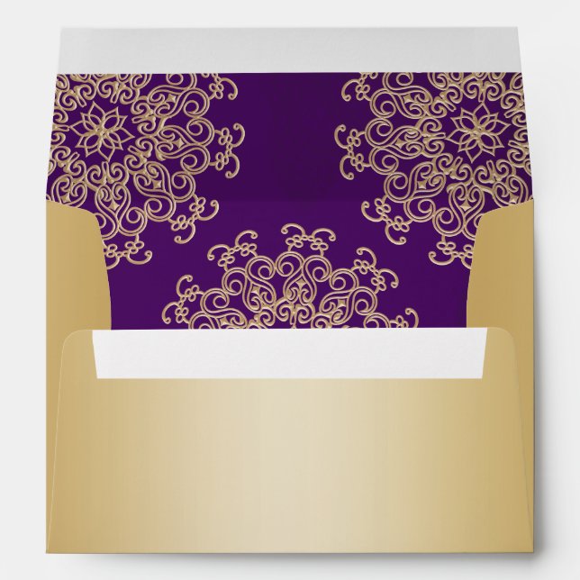 Gold and Purple Indian Style Envelope (Back (Bottom))