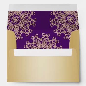 Gold And Purple Indian Style Envelope by OccasionInvitations at Zazzle