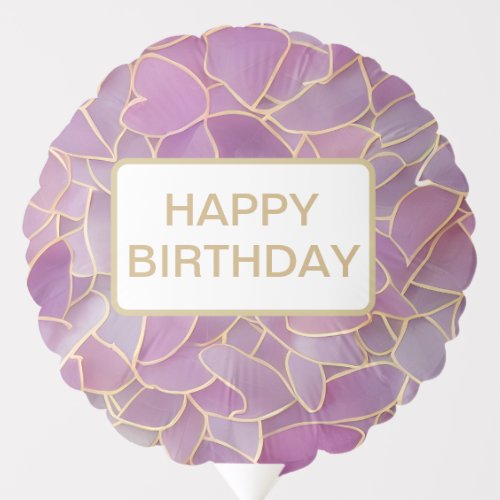 Gold and Purple Leafy Pattern Balloon