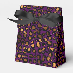 Gold and Purple Leopard Pattern Favor Boxes