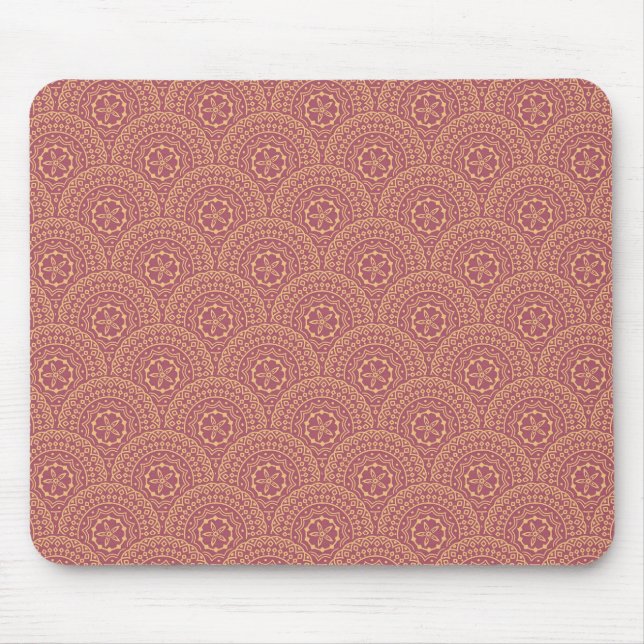 Gold and purple mandala waves pattern mouse pad (Front)
