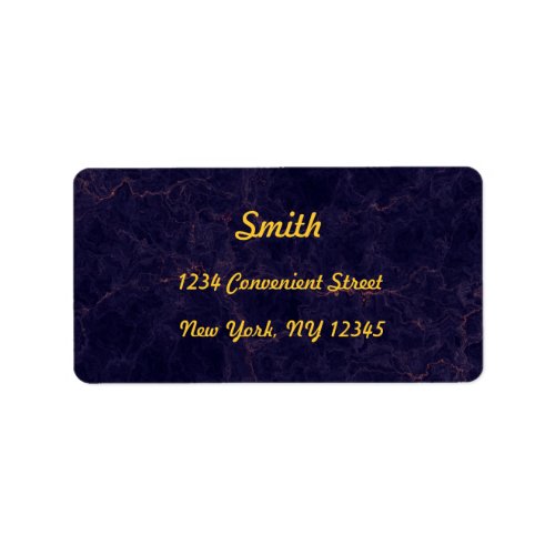 Gold And Purple Marble Return Address Label