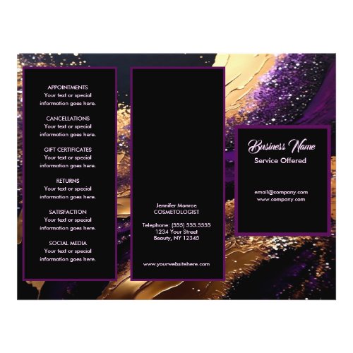 Gold and Purple Menu  Pricing Flyer