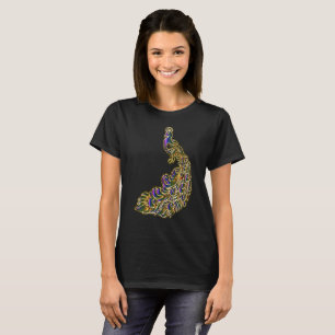 Gold and purple peacock glimmering brightly T-Shirt