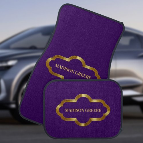 Gold and Purple Personalized  Car Floor Mat