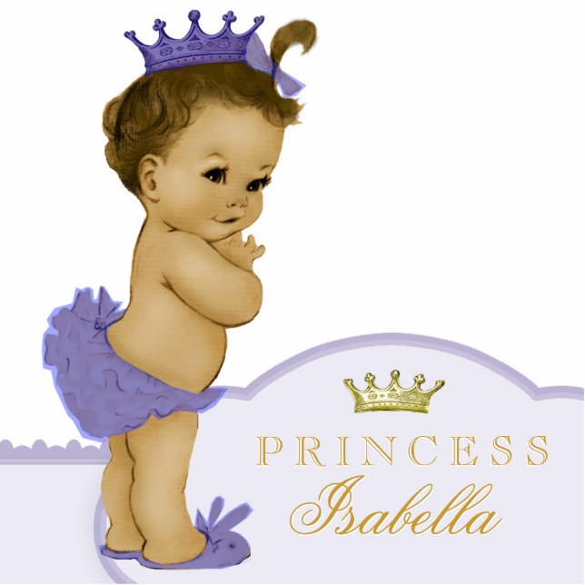 Gold and Purple Princess Baby Shower Cutout (Front)