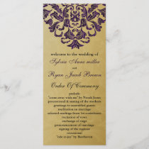 gold and purple Wedding program