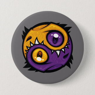 Gold and Purple Yin Yang Dragons Button