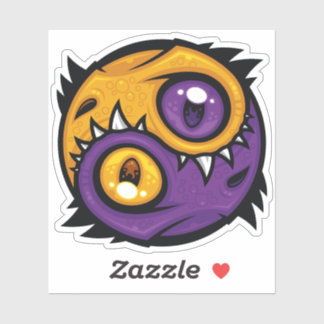 Gold and Purple Yin Yang Dragons Sticker