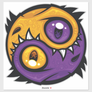 Gold and Purple Yin Yang Dragons Sticker