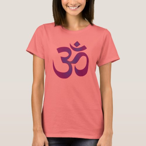 Gold and Purple Yoga Meditation Zen OM Symbol T_Shirt