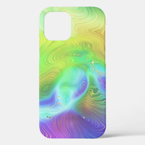 Gold and Rainbow Abstract iPhone 12 Case