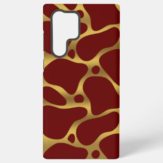 Gold and red abstract giraffe pattern samsung galaxy s22 ultra case