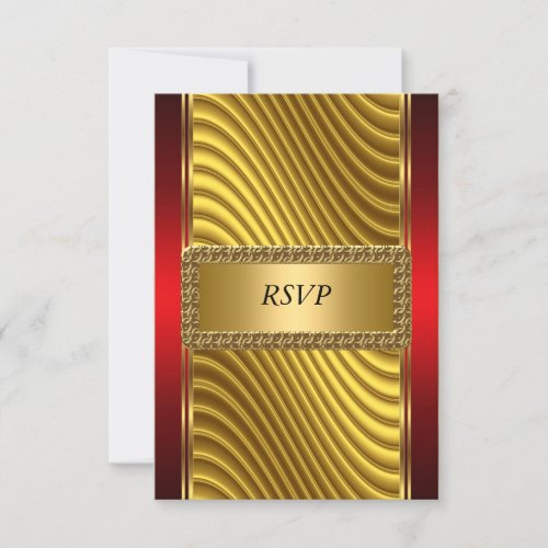 Gold and Red Art Deco Bar Mitzvah RSVP