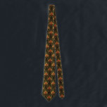 Gold and red Art Deco pattern on black Neck Tie<br><div class="desc">Gold and red Art Deco pattern over a black background.</div>