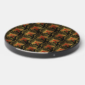 Gold and Red Art Deco Pattern Wireless Charger (Front 2)