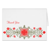 Gold and Red Baroque Custom Thank You Card (Front Horizontal)
