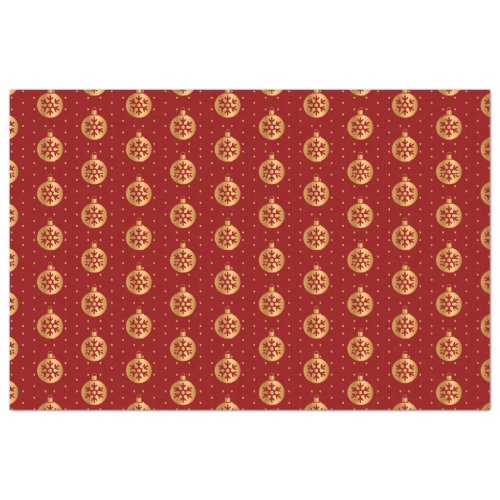 Gold and Red Christmas Ornaments Tissue Paper