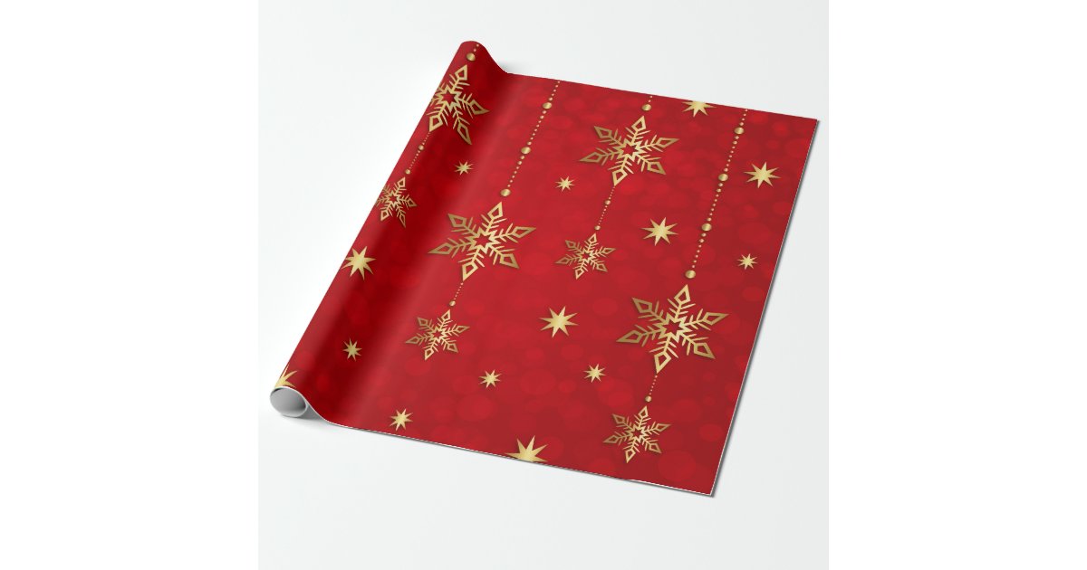Gold and Red Christmas Wrapping Paper Roll Zazzle