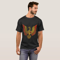 Gold and red Decorated Phoenix bird symbol