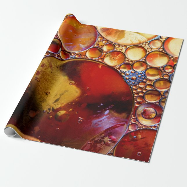 Gold and red dots wrapping paper (Unrolled)