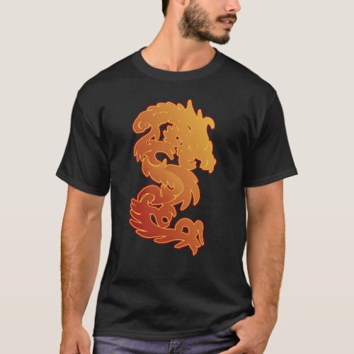 gold and red dragon T_Shirt