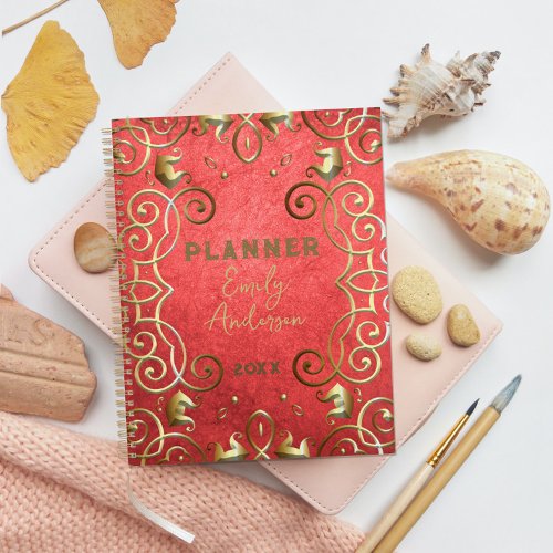 Gold And Red Elegant Classic Baroque Year Planner